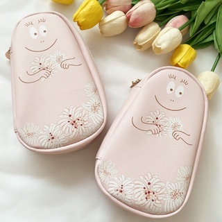 Barbapapa Zip aroud Bag กระเป๋าหนัง PU สีชมพูอ่อน ใส่เครื่องสำอางค์ หรือเครื่องเขียน