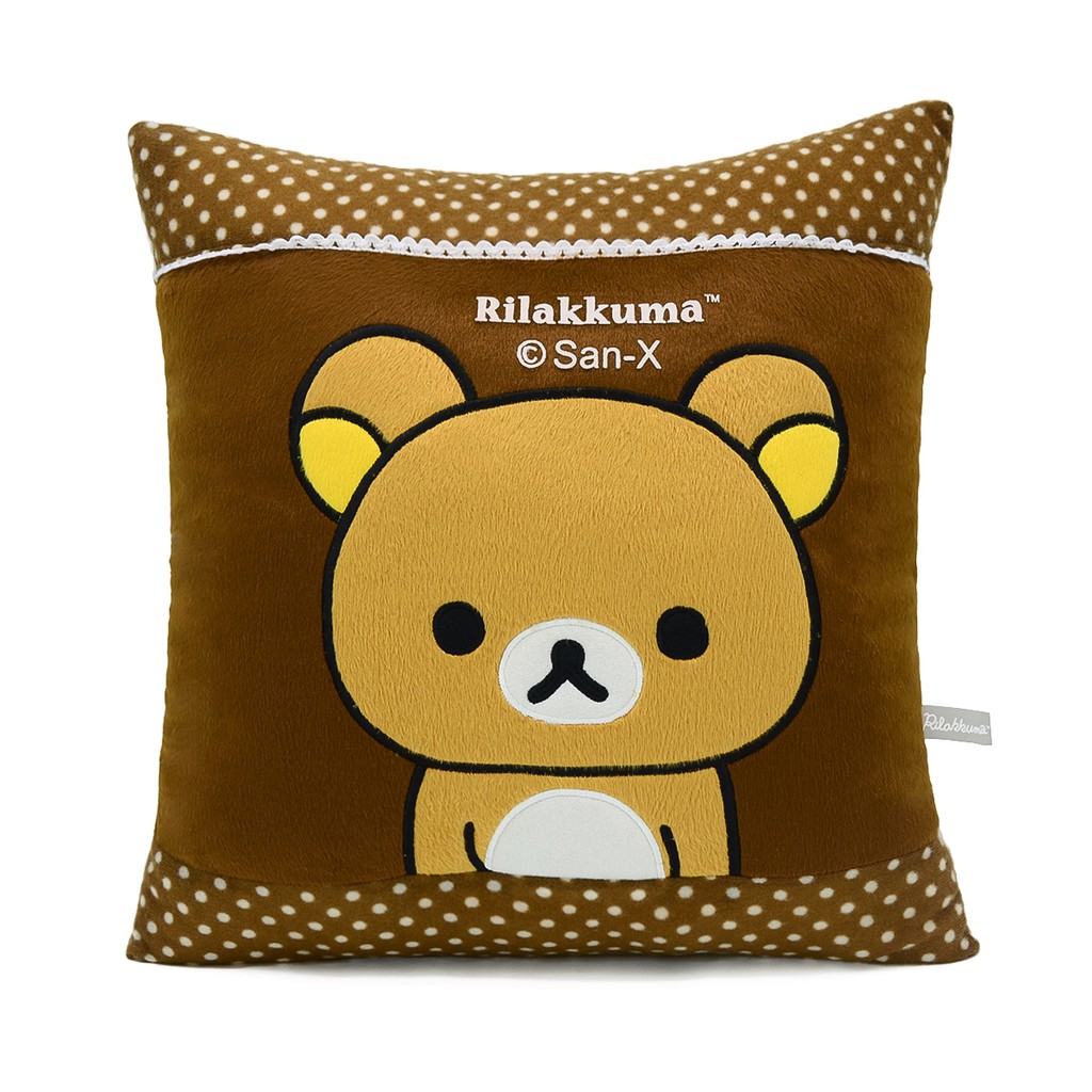 Rilakkuma ลิขสิทธิ์แท้ หมอนอิงสี่เหลี่ยม ริลัคคุมะ ( Rilakkuma ) Brown