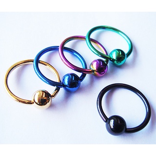 จิวห่วง จิวหู เจาะหู ขาย 1 ชิ้น หนา 1.6มิล CBR Stainless Steel Hoop Earrings Captive Bead Ring Nose Ear Tragus Piercings