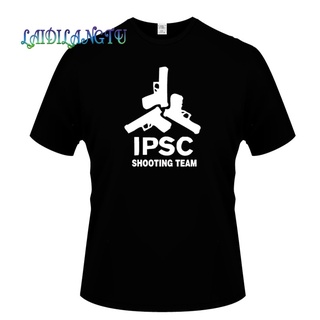 [S-5XL] เสื้อยืดผ้าฝ้าย 100% พิมพ์ลายทีมยิงสเก็ตบอร์ด IPSC สีพื้น สไตล์ฮิปฮอป เหมาะกับฤดูร้อน สําหรับผู้ชาย