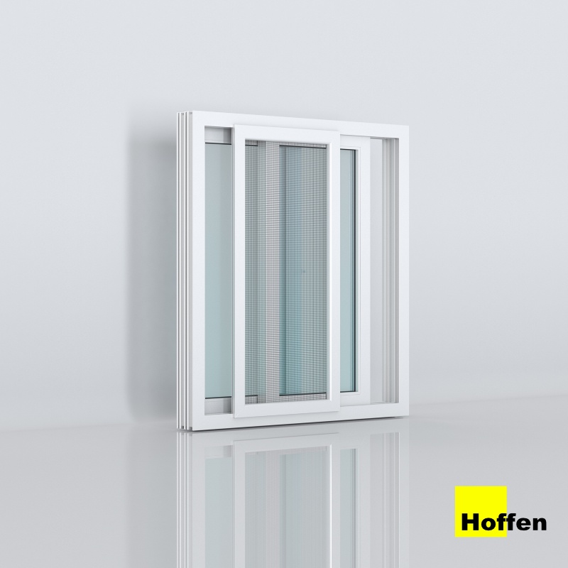 HOFFEN หน้าต่างบานเลื่อน หน้าต่างกระจก uPVC รุ่น PRO ขนาด 80,100,120,150 พร้อมมุ้ง