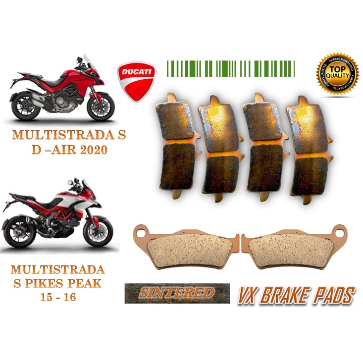 DUCATI MULTISTRADA 1200S 15-16 PIKES PEAK MULTISTRADA 1200S D-AIR 2020 DAYTONA VX BRAKE PADS SINTED 