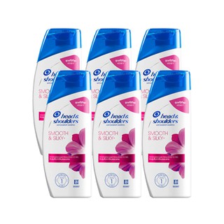 🔥ยอดนิยม!! เฮดแอนด์โชว์เดอร์ สมูท แอนด์ ซิลกี้ แชมพู ขนาด 65 มล. แพ็ค 6 ขวด Head &amp; Shoulders Shampoo Smooth &amp; Silky 65 m