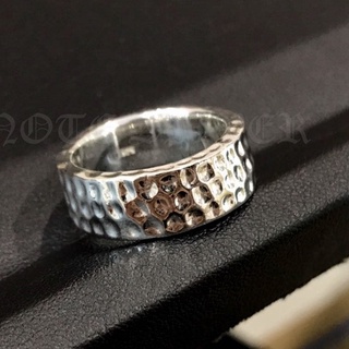 แหวนเงินแท้ ลายทุบค้อน Sterling Silver 925 NSRG2182