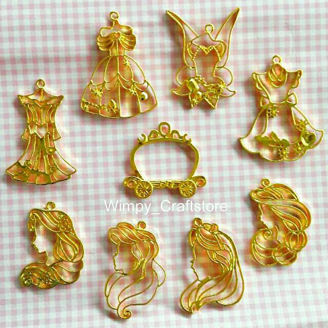 Bezel Princess come เรซิ่นวัสดุอุปกรณ์เสริมวัสดุสร้อยคอ charm