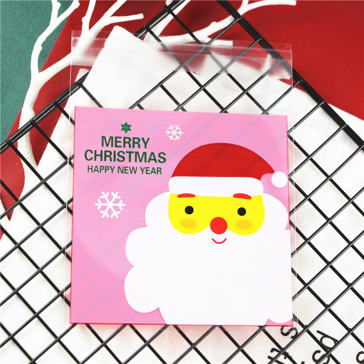 ถุงฝากาวลาย X'Mas ซองคุกกี้ 10*10 ซม. / 9*11 ซม. ประมาณแพ็คละ 95-100 ใบ (เซ็ทที่ 1)