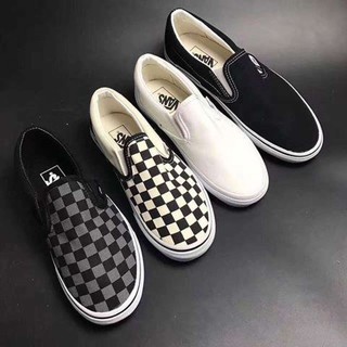 VANS-Slip-On-Classic Checked Black แวนส์สลิปออนrboar ลายตาราง ใส่ได้ทั้งชายและหญิง