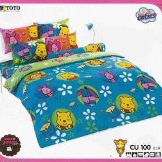 💗Sale 💗 ผ้าปูที่นอนโตโต้ (TOTO) ลายวินนี่เดอะพูร์ (Winnie the Pooh) CU100 ลิขสิทธิ์แท้ 3.5, 5, 6 ฟุต