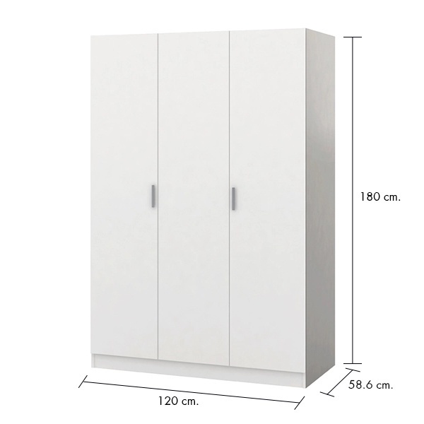 INDEX LIVING MALL ตู้เสื้อผ้า 3 บานประตู รุ่นเอสท์ ขนาด 120 ซม. - สีขาว #3