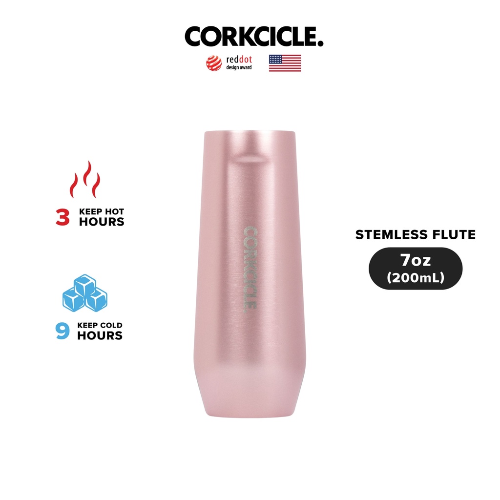 CORKCICLE : STEMLESS ROSE METALLIC 200ML (7OZ)