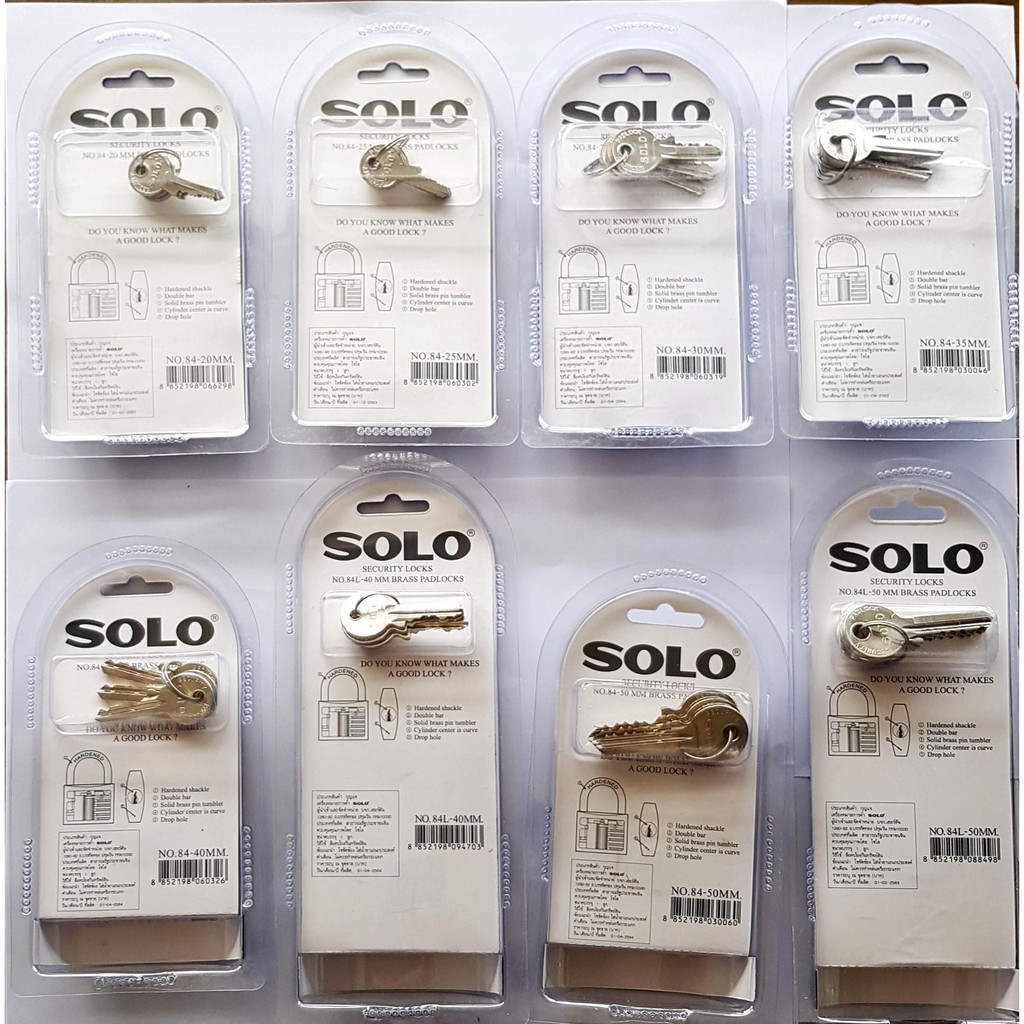 SOLO แม่กุญแจสปริง84-40 และ 84-50 มม. กุญแจดับเบิ้ลบิลสเตอร์แฟ๊ค หูสั้นและยาวของแท้ 100% ออกใบกำกับภาษีได้ รูปที่ 2