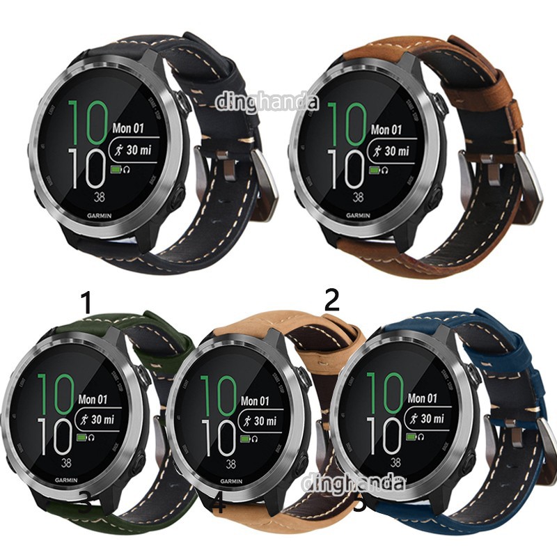 สายหนังแท้ Crazy Horse สำหรับ Garmin Forerunner 645 245 245M