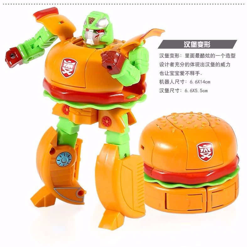 Puzzle Transformers Robot Burger Fries Yogurt Cake Ice Cream Boy ...