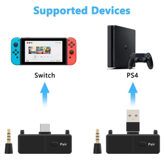 ⚡️⚡️Type-C เครื่องส่งสัญญาณบลูทูธ V5.0 A2DP SBC Latency ต่ำพร้อมไมโครโฟนสำหรับ Nintendo SWITCH PS4 TV PC USB type-C