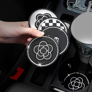 Car Water Cup Mat Universal Camellia Silicone Storage Mat Car Non-Slip Mat Interior Cute Decoration Supplies niqR