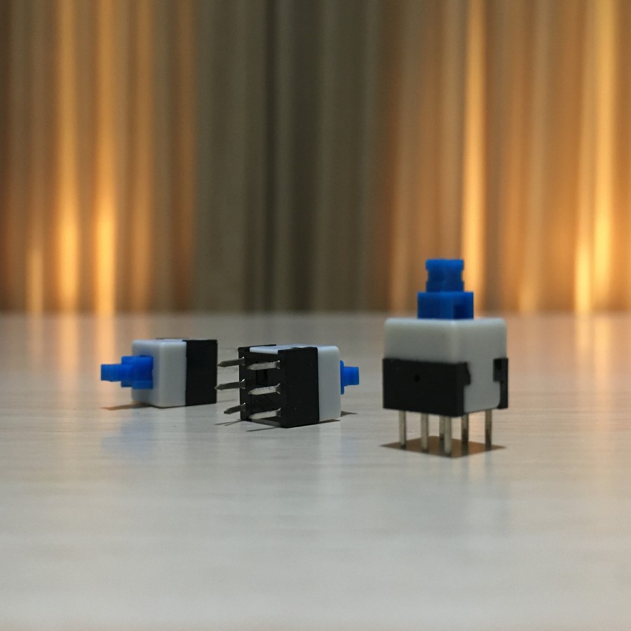 สวิตช์ปุ่มกด 6 พิน สวิตช์เปิดปิด 8x8 มม. 0.1A 30V PB-22E08