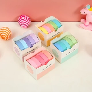 ชุดเทปวาชิขั้นพื้นฐาน 5 ม้วน สําหรับสมุดบันทึกวารสาร สติกเกอร์ตกแต่ง เครื่องเขียนนักเรียน