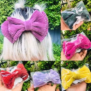 [12 ชิ้นคละสี] AK โบว์ติดผม🎀โบว์ผ้าต่วน โบว์ 2 ชั้น [กว้าง 6 นิ้วสูงยาว 4นิ้ว]