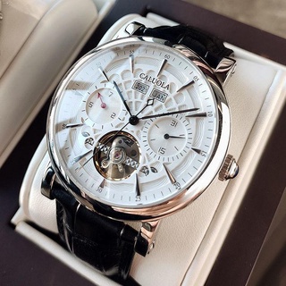 พร้อมส่งจ้า✠Carolite Automatic Hollow Mechanical Watch Men s Watch Men s Watch Genuine Brand New Belt Personality Trend