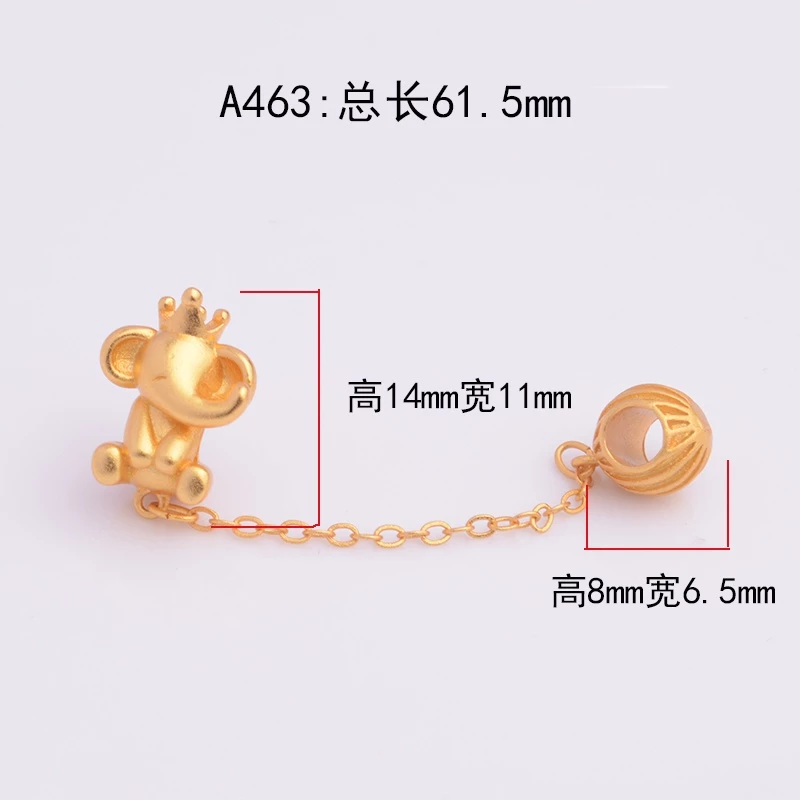 สร้อยข้อมือลูกปัดจี้ช้าง ดวงอาทิตย์ ดวงจันทร์ หมี สีทอง thumbnail 10