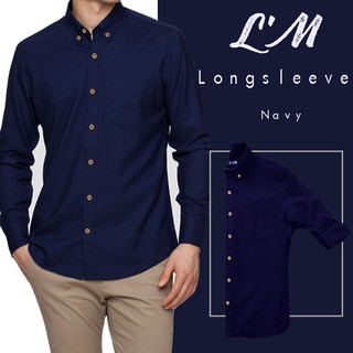 L’M men’s style เสื้อเชิ้ตแขนยาวผู้ชาย เสื้อเชิ้ตคอปกชาย  ผ้าoxford