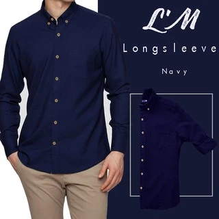 [โค้ดส่วนลด LMOF15Per ลด15%] เสื้อเชิ้ตผู้ชายแขนยาว คอปก ผ้า cotton