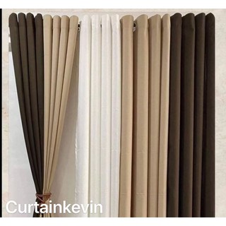 1pc 7feet Plain Fabric Curtain with 8 Steal Rings 215*140CM for Window door room colorful decoration