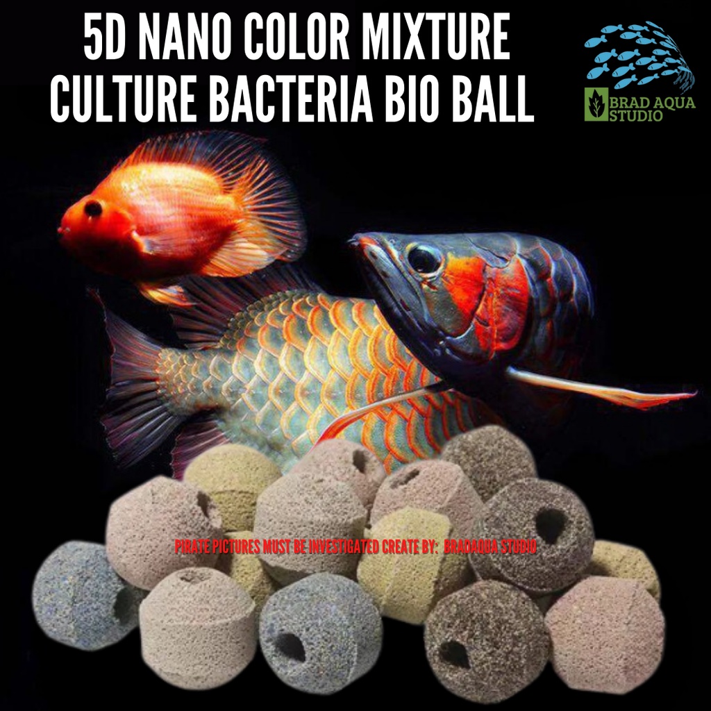 AQUARIUM 5D Nano Media Five-Color Mixture Culture Bacteria Bio Ball Filter Material 500g/ 1kg