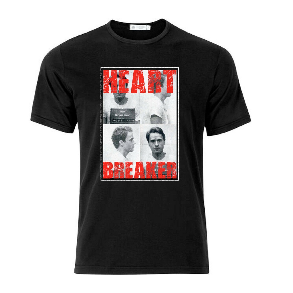 ความแปลกใหม่ Slim Top Ted Bundy Heart Breaker Serial Design Tshirt Together Family