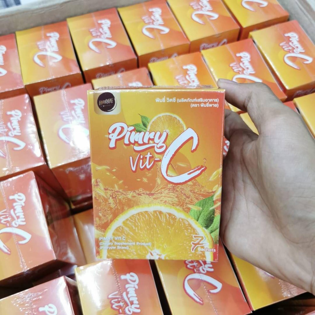 (ของแท้​/พร้อ​มส่ง​) พิมรี่พายวิตซี Pimry Vit C วิตามินซี+คอลลาเจน วิตามินซี(1กล่อง​7ซอง)​