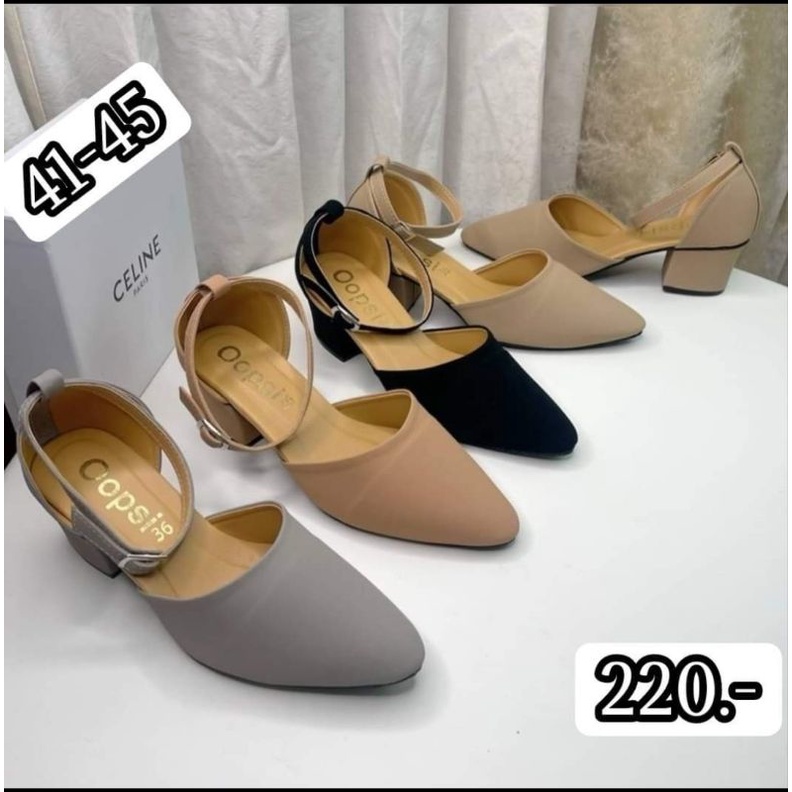 พร้อมส่ง 👠รองเท้าคัชชูรัดส้น ไซต์ 41-45 (ส้น 2 นิ้ว)