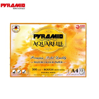 Pyramid Aquarelle สมุดสีน้ำ ขนาด A4  หนา 300g บรรจุ 12 แผ่น ผิวหยาบธรรมชาติ #62034