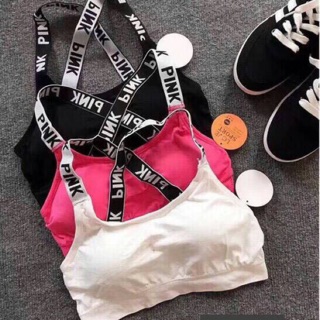 พร้อมส่ง Sport Bra pink pink