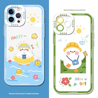 เคสโทรศัพท์มือถือ ซิลิโคนนุ่ม TPU ใส กันกระแทก ลายเป็ด สําหรับ IPhone 14 13 12 11 Pro Max Mini XS X XR 7 8 6 6S Plus SE 2020