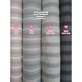 ผ้าทอญี่ปุ่น ผ้าเมตร ผ้ายานดาย ลายควินซี่สไตรปพ์ Japanese Yarn Dye Cotton 100% Quincy Stripes Design