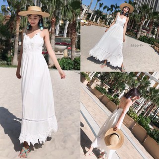 J5544 Maxi Dress แม็กซี่เดรส สายเดี่ยวไข้วหลัง