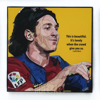 Lionel Messi #3 ลีโอเนล เมสซี่ ​Barcelona บาร์เซโลน่า บาร์ซ่า รูปภาพ​ติด​ผนัง​ pop art ฟุตบอล​ กรอบรูป​​ แต่งบ้าน รูปภาพ