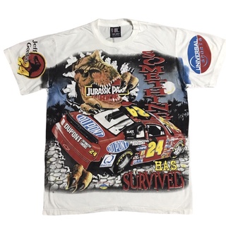 เสื้อยืดการ์ตูน วินเทจ โอเวอร์ปริ้น OVP JURASSYPARK NASCAR 90’ Size “ L / XL โปรดระบุไซร์ด้วยน่ะครับ