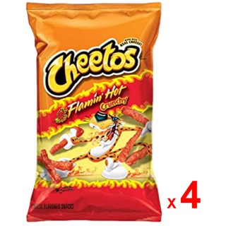 FRITO-LAY CHEETOS ข้าวโพดอบกรอบรสเนยแข็ง ชีโตส เฟลมมิ่ง ฮอต ครันชี ชีส เฟลเวอร์ สแนคส์ ชุดละ 4 ถุง ถุงละ 226 กรัม / FRIT