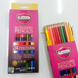 ดินสอสีไม้ มาสเตอร์อาร์ต 24 สี 2 หัว