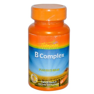 วิตามินบีรวม ผสมจมูกข้าว Thompson, B Complex, Plus Rice Bran, 60 Tablets