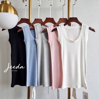 NJ เสื้อคอยูแขนกุด ทรงเกาหลี