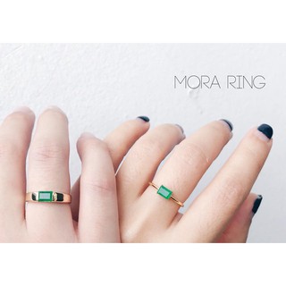 แหวนคู่พลอยสี่เหลี่ยม Mora ring