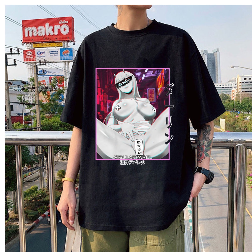 สไตล์ผ้าฝ้าย s Darling In The Franxx Zero TWO กราฟิกคลาสสิกขนาดใหญ่ทุกวันเสื้อยืดผู้ชาย DF12HJ28486