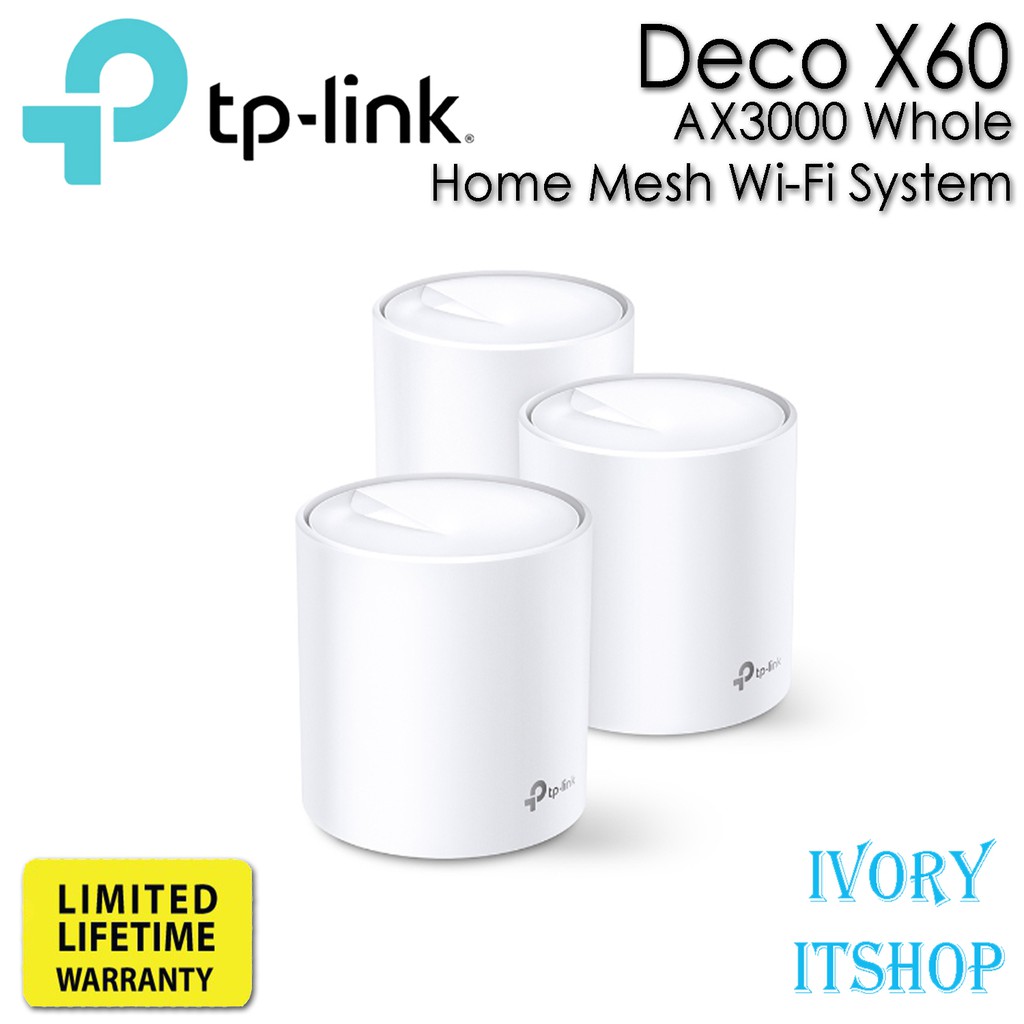 TP-Link Deco X60 (AX3000 Mesh WiFi 6) 1 กล่องมี 3 เครื่อง