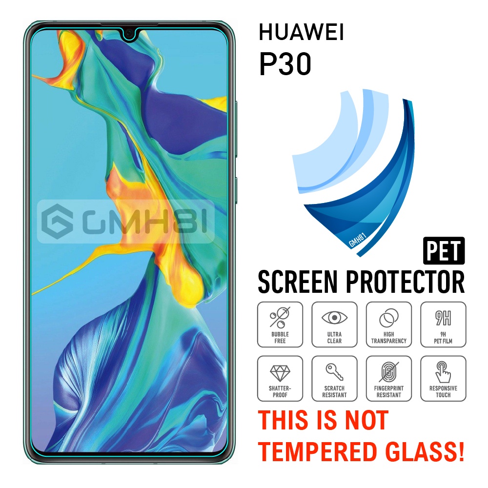 9H PET 0.3 มม.การดูดซึมช็อกป้องกันหน้าจอ Guard Anti Glare BlueRay BlueLight สําหรับ Huawei P30
