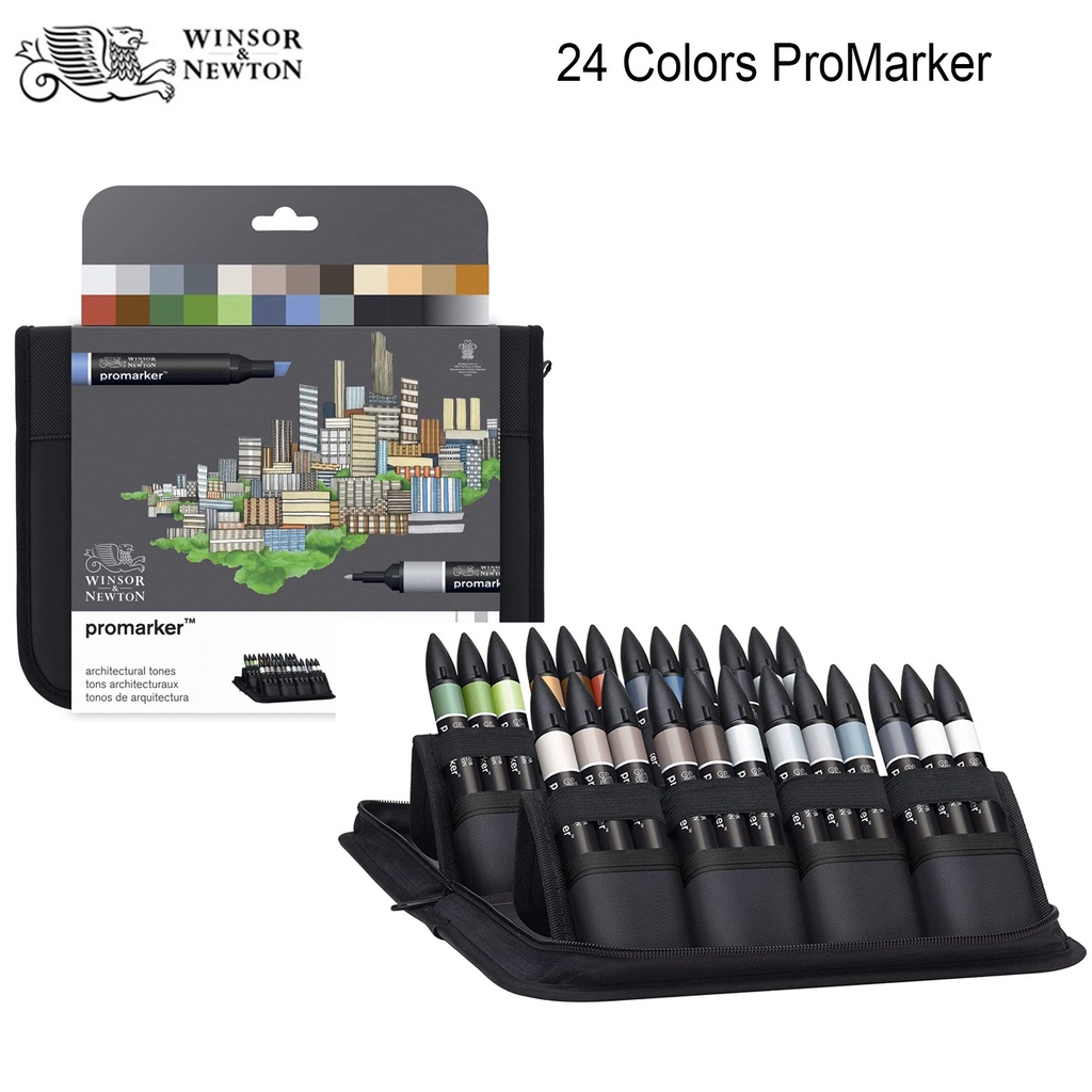 Winsor&Newton Promarker ปากกามาร์กเกอร์สําหรับใช้ในการวาดรูป 24สี/ชุด