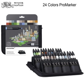 Winsor&amp;Newton Promarker ปากกามาร์กเกอร์สําหรับใช้ในการวาดรูป 24สี/ชุด