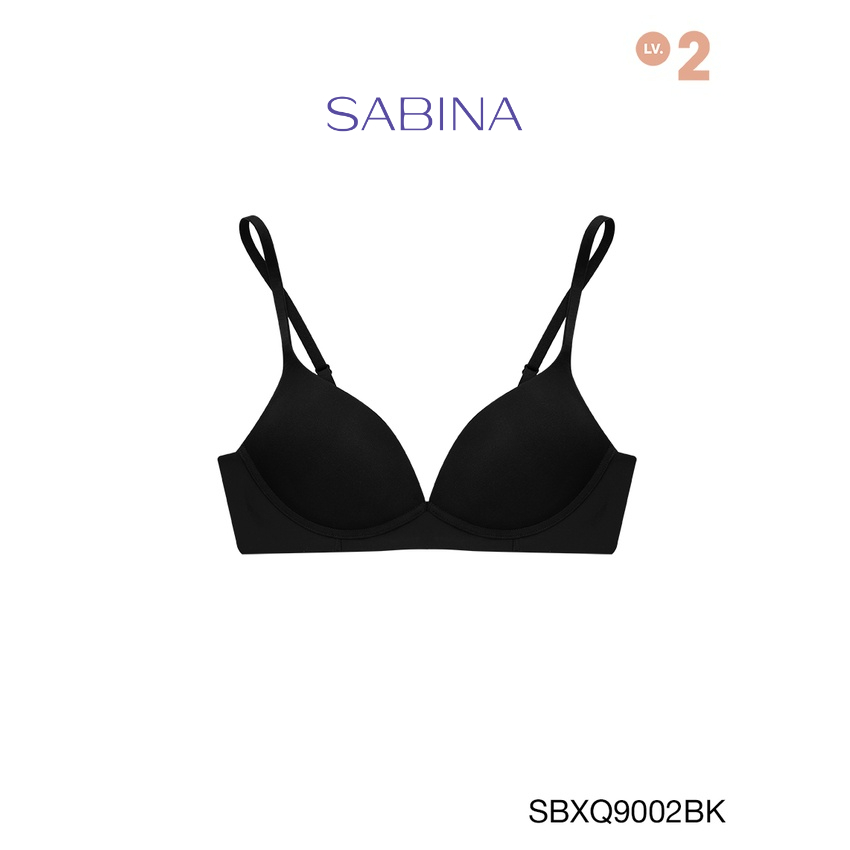 Sabina ซาบีน่า เสื้อชั้นใน Invisible Wire (ไม่มีโครง) Seamless Fit รุ่น TWENTY FIVE รหัส SBXQ9002BK สีดำ