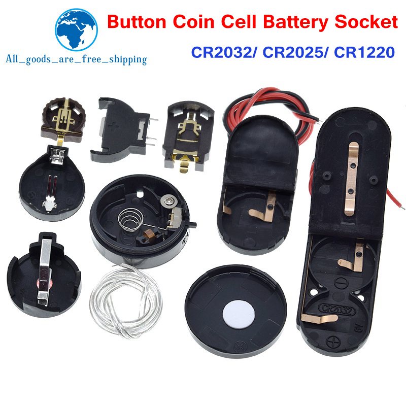 10pcs CR2032 CR2025 CR1220 ปุ่มแบตเตอรี่ซ็อกเก็ตผู้ถือกรณีเปิด-ปิดสวิทช์ 3V 6V แบตเตอรี่กล่องเก็บ